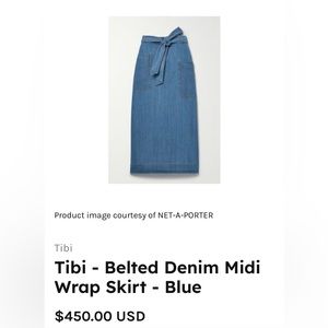 Brand new Tibi denim wrap skirt maxi with pockets and belt size small 4